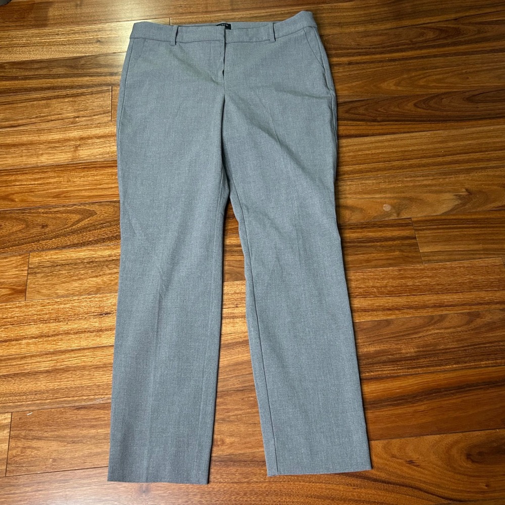 J.Crew Ruby Full-Length Pants Gray Straight Leg Professional Trousers Womens 12